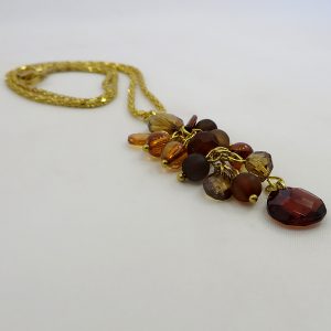 Cluster Drop (Shades of Amber) - Necklace - Weezie World