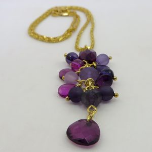 Cluster Drop (Shades of Purple) - Necklace - Weezie World
