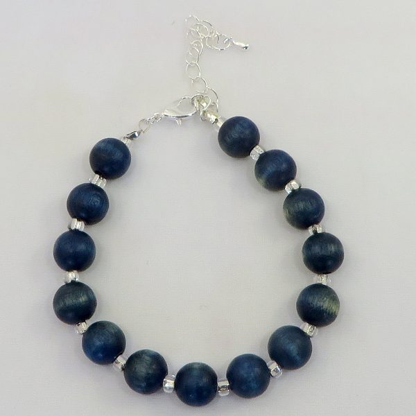 Wood & Glass (Blue 7") - Bracelet - Weezie World